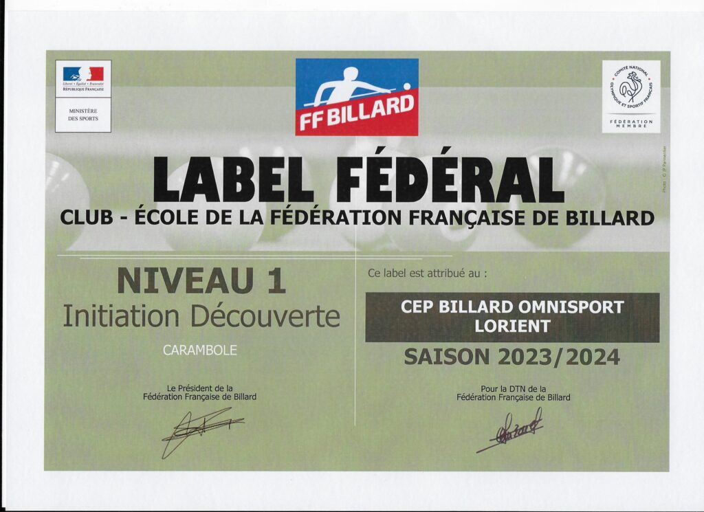 image label ecole billard